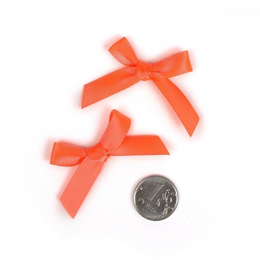 Бантики пришивные TBY 3,5 см, цвет 23 оранжевый неон, упаковка 100 шт (MJ. RF.070.23)