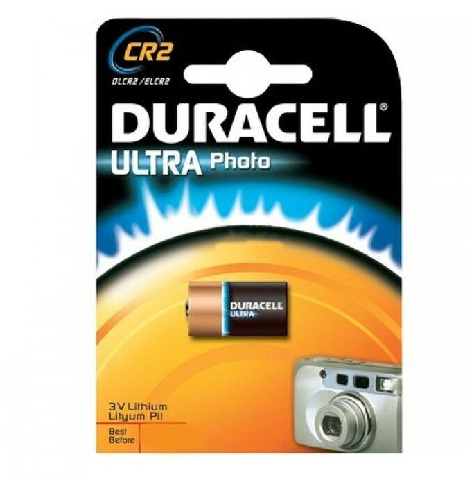 Литиевая батарейка Duracell, CR2 ULTRA 3V 1шт B0001378