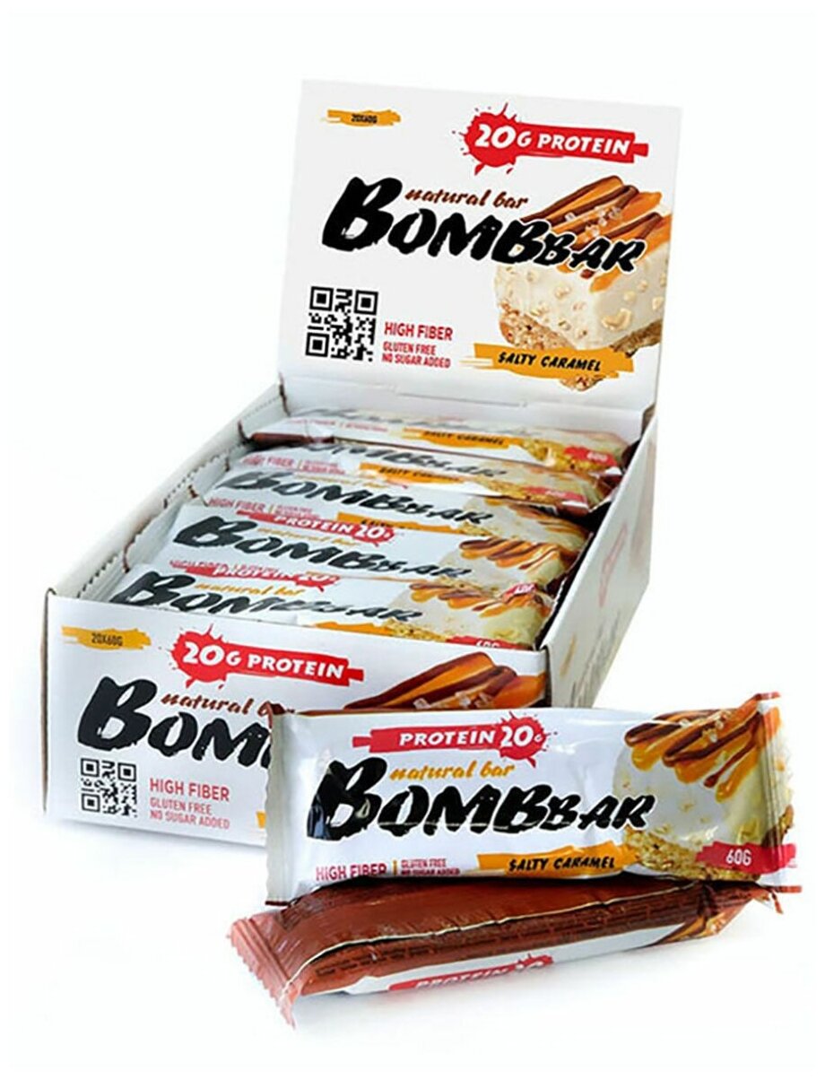 BOMBBAR Протеиновый батончик 60г (20шт коробка) (Соленая карамель)