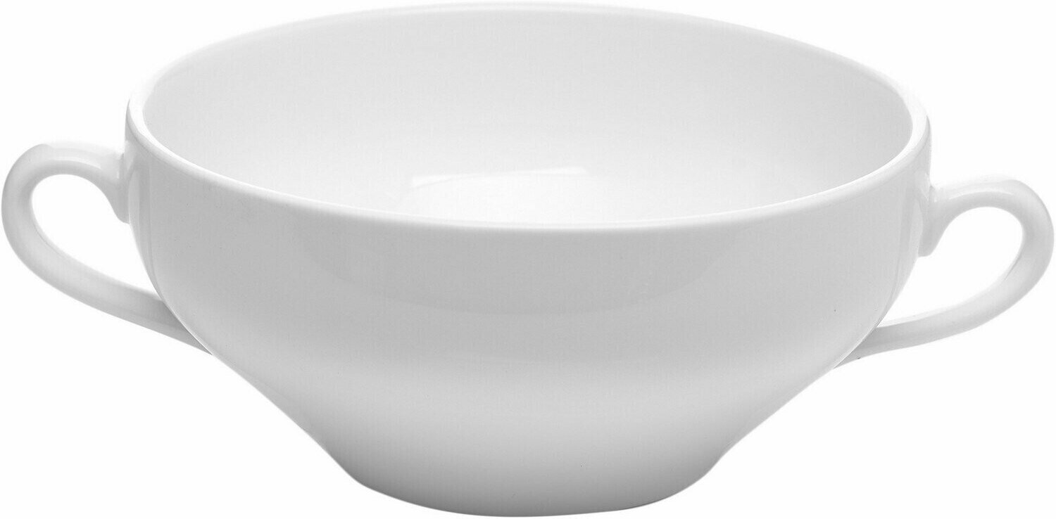 Чашка бульонная Kunstwerk 400мл, 173х123х55мм, фарфор, белый