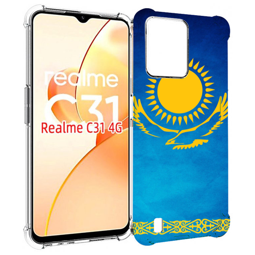 чехол mypads герб флаг днр 1 для oppo realme c31 задняя панель накладка бампер Чехол MyPads герб и флаг казахстана для OPPO Realme C31 задняя-панель-накладка-бампер