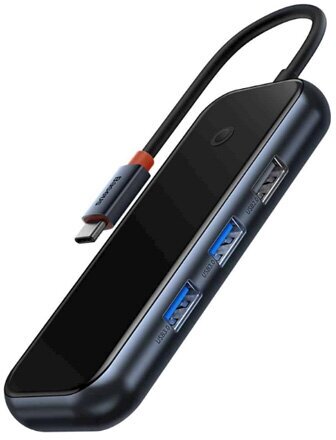 HUB адаптер BASEUS AcmeJoy 5-in-1, Разветвитель Type-C to USB3.0*2 + USB2.0 + Type*C PD100W/DATA + RJ45, Dark Blue