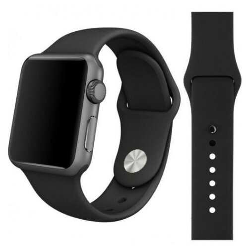  Силиконовый ремешок для Apple Watch 42/44/45 Черный