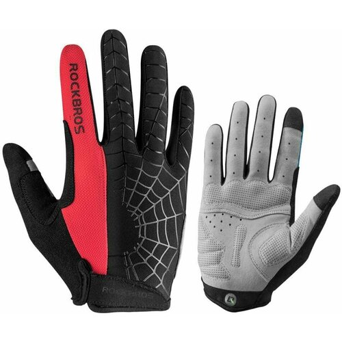 фото Перчатки rockbros, размер l, черный, красный
