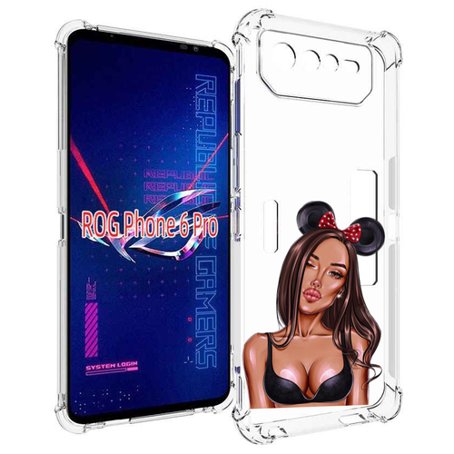 Чехол MyPads девушка-в-купальнике-с-ушками женский для Asus ROG Phone 6 Pro задняя-панель-накладка-бампер чехол mypads девушка с короткой стрижкой женский для asus rog phone 6 pro задняя панель накладка бампер