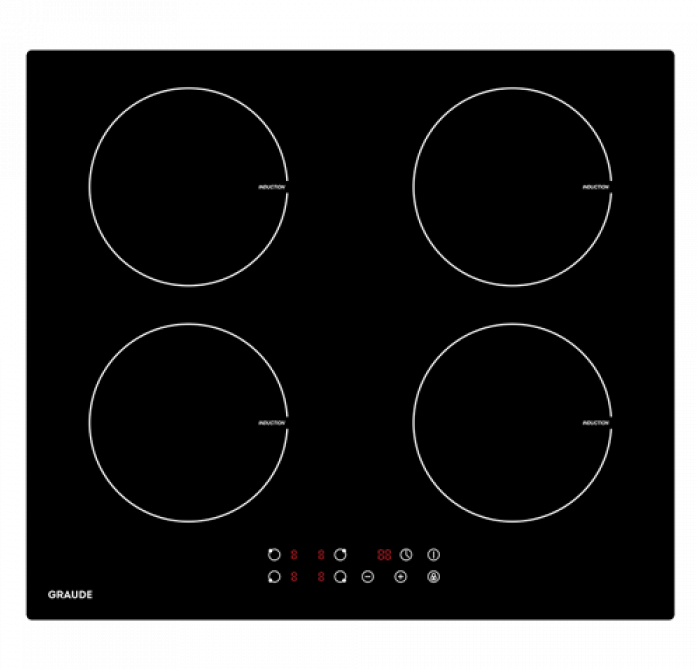 Встраиваемые индукционные панели Graude/ Индукционная, 590 х 62 х 520 мм, Сенсорное управление, 9 ступеней нагрева, Функция таймера, Индикация остаточного тепла, Автоматическое отключение, Защита от д - фотография № 5