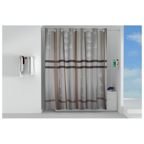 Занавеска для ванной ofelis шотландка 200х180 см полиэстер бежевая 4541₽