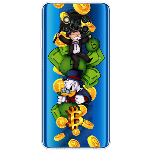 Силиконовый чехол на Xiaomi Poco X3 NFC/X3 Pro / Поко X3 NFC/X3 Pro Scrooge McDuck and Monopoly, прозрачный