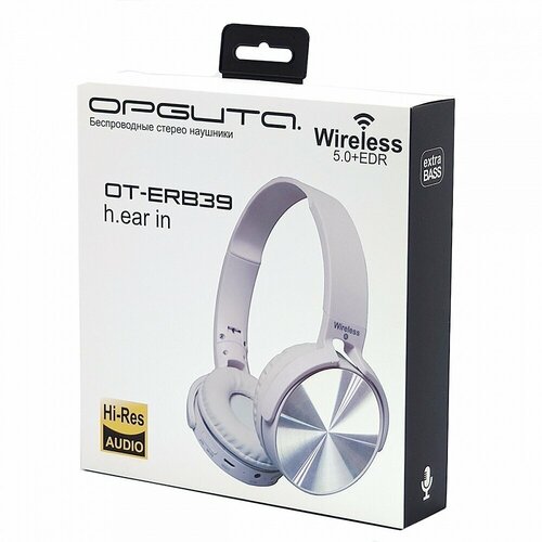 Полноразмерная bluetooth - гарнитура ORBITA OT-ERB39 White Кабель AUX-5метров 147400₽