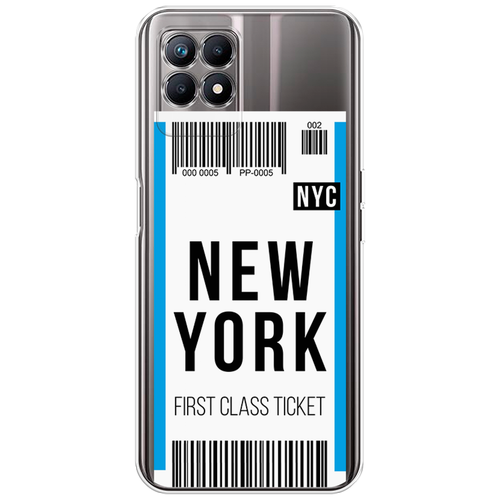 Силиконовый чехол на Realme 8i / Реалми 8i Билет в Нью-Йорк, прозрачный силиконовый чехол на realme c55 реалми c55 билет в нью йорк прозрачный