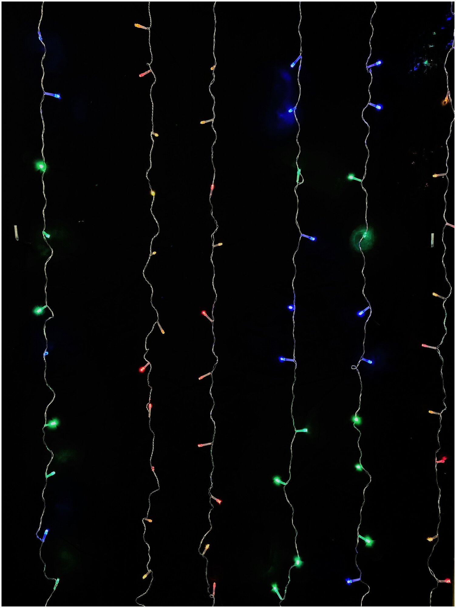 Гирлянда занавес штора на окно, стену, 1,5м*1,5м, разноцветная, новогодняя, светодиодная