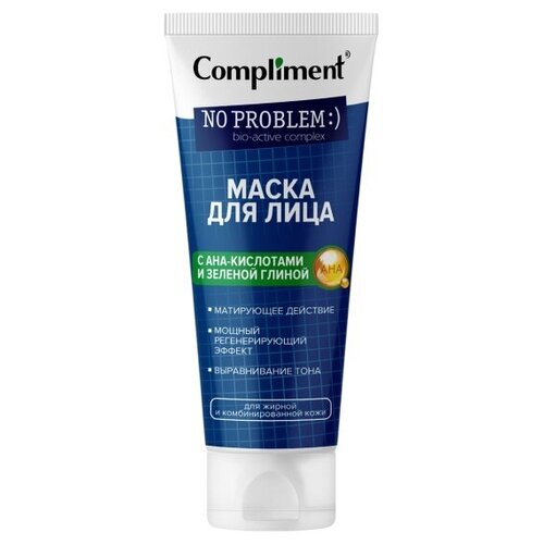 Маска для лица Compliment No Problem с АНА-кислотами и зеленой глиной, 80 мл