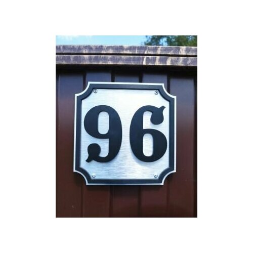 Табличка на дом, с любым номером, цвет алюминий сатин, размер 200х200 мм. , объёмные буквы