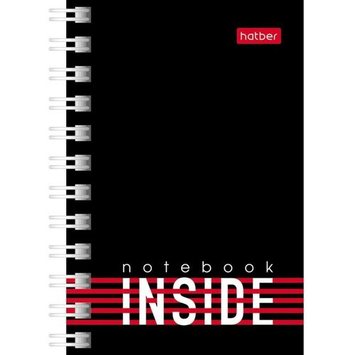 Записная книжка А7 40л кл на гребне INSIDE, обл мел карт, бл офс 40ЗК7В1гр 9193776