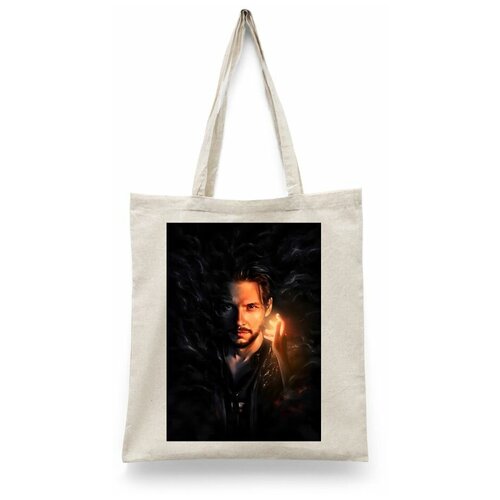 фото Сумка-шоппер унисекс каждому своё "тень и кость/shadoow and bone/сериал" белая