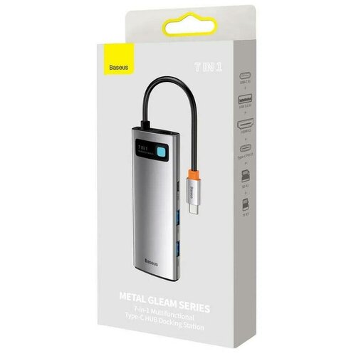 Хаб USB Baseus Metal Gleam Series 7-in-1 Type-C - USB30PDHDMISDTFUSB-C Grey WKWG020113 544500₽