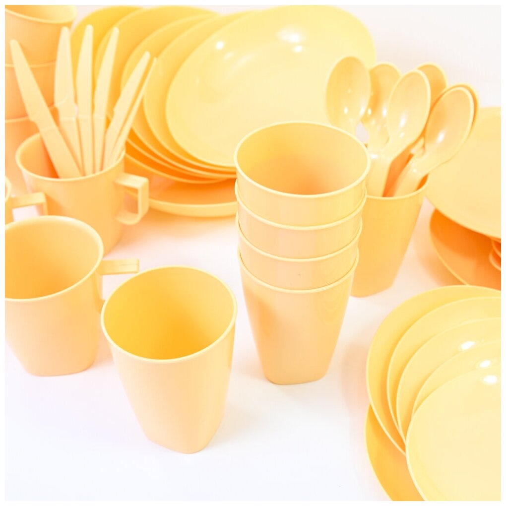 Набор посуды "Для пикника" на 6 персон цвет бежевый