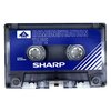 Аудиокассета SHARP демонстрационная синяя 10 минутная для магнитофонов SHARP. Бланк. - изображение