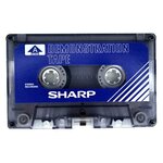 Аудиокассета SHARP демонстрационная синяя 10 минутная для магнитофонов SHARP. Бланк. - изображение
