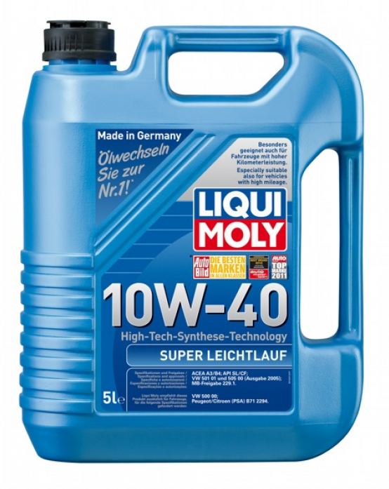 Масло моторное LIQUI MOLY Super Leichtlauf 10w40 (5л) ПолуСинтетика 1929