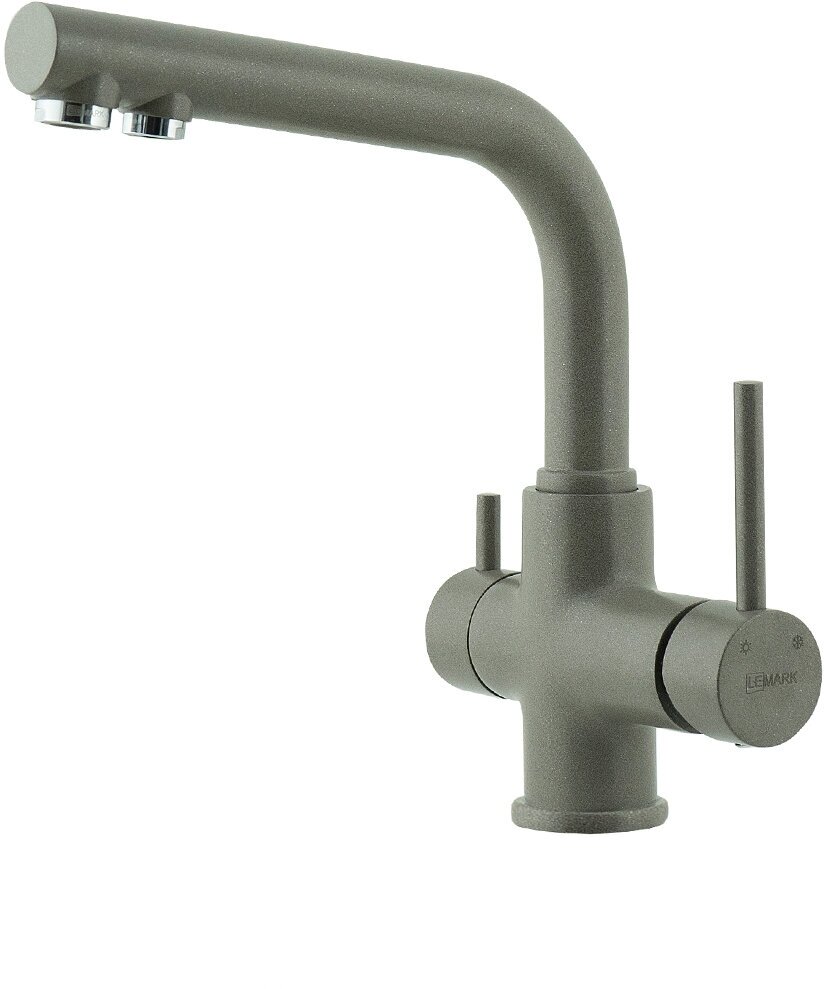 Смеситель для кухни Lemark COMFORT LM3061 с подключением к фильтру питьевой воды, цвет: серый шёлк