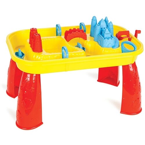 Песочница-столик pilsan Игровой стол с водой и песком 06-307, 58х38 см, желтый/красный