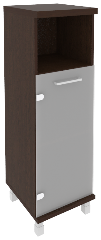 фото Шкаф для документов средний узкий левый/правый (1 низкая дверь стекло) FIRST Riva KSU-2.2 Венге 401*432*1260