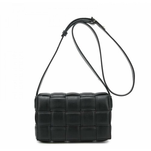 Сумка сэтчел SAINT MIRANDA, фактура плетеная, черный