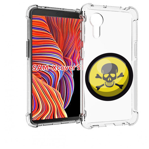 Чехол MyPads желтый-череп для Samsung Galaxy Xcover 5 задняя-панель-накладка-бампер