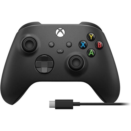 Геймпад беспроводной/проводной Microsoft Xbox Wireless Controller + Кабель черный беспроводной геймпад microsoft xbox usa spec черный qat 0001