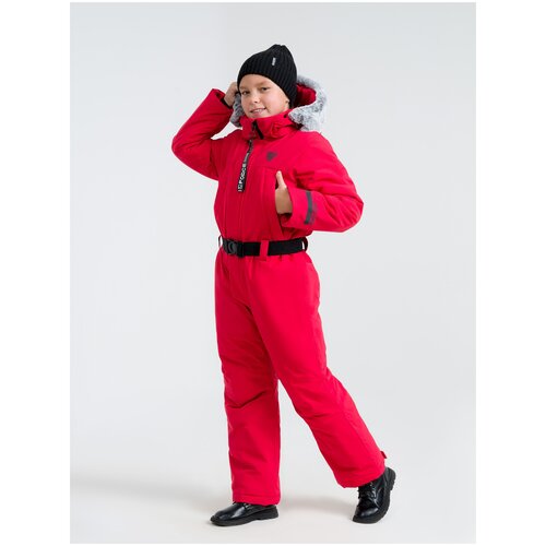 Комбинезон Sherysheff размер 140, красный комплект с брюками зимний размер 128 красный
