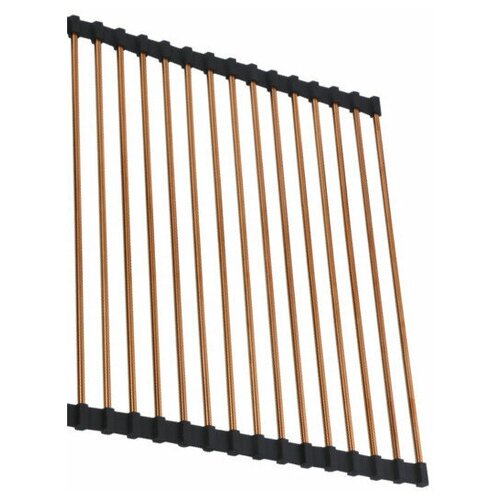 Ролл-мат на мойку. Сушилка для посуды Goccia Rullo colore-15BCU 47*30 см, черный/медь
