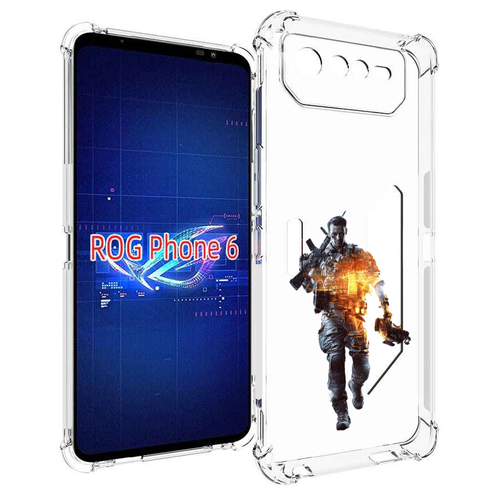 Чехол MyPads Battlefield-4 мужской для Asus ROG Phone 6 задняя-панель-накладка-бампер чехол mypads toyota тойота 4 мужской для asus rog phone 6 задняя панель накладка бампер