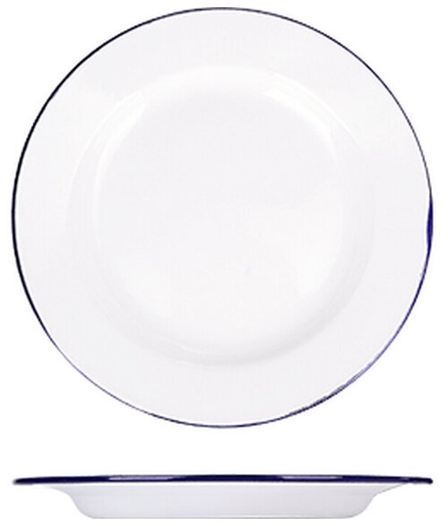 Тарелка мелкая эмалиров, 26 см, синий, металл, 451/26, Prohotel