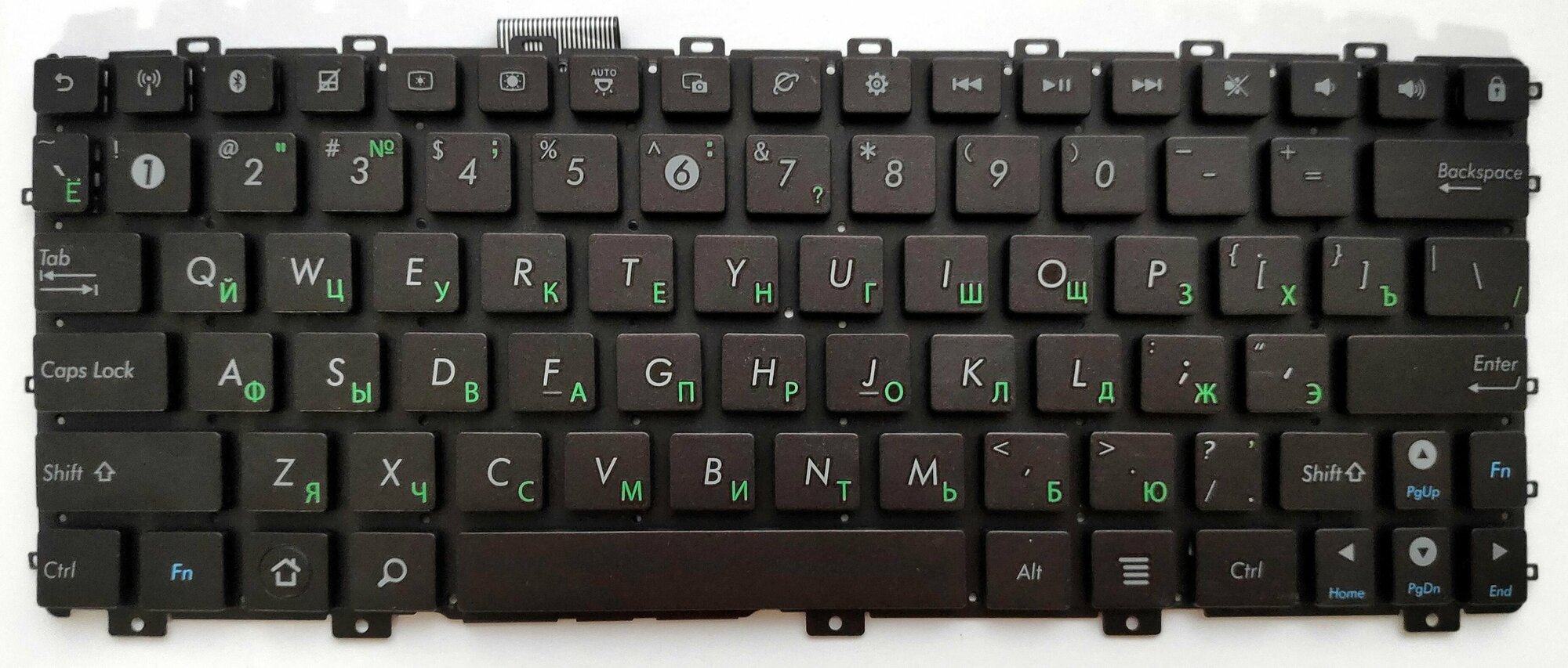 Клавиатура для ноутбука ASUS eeePC 1015 1011 1018 1016 x101. Тёмно-коричневый цвет, без рамки.
