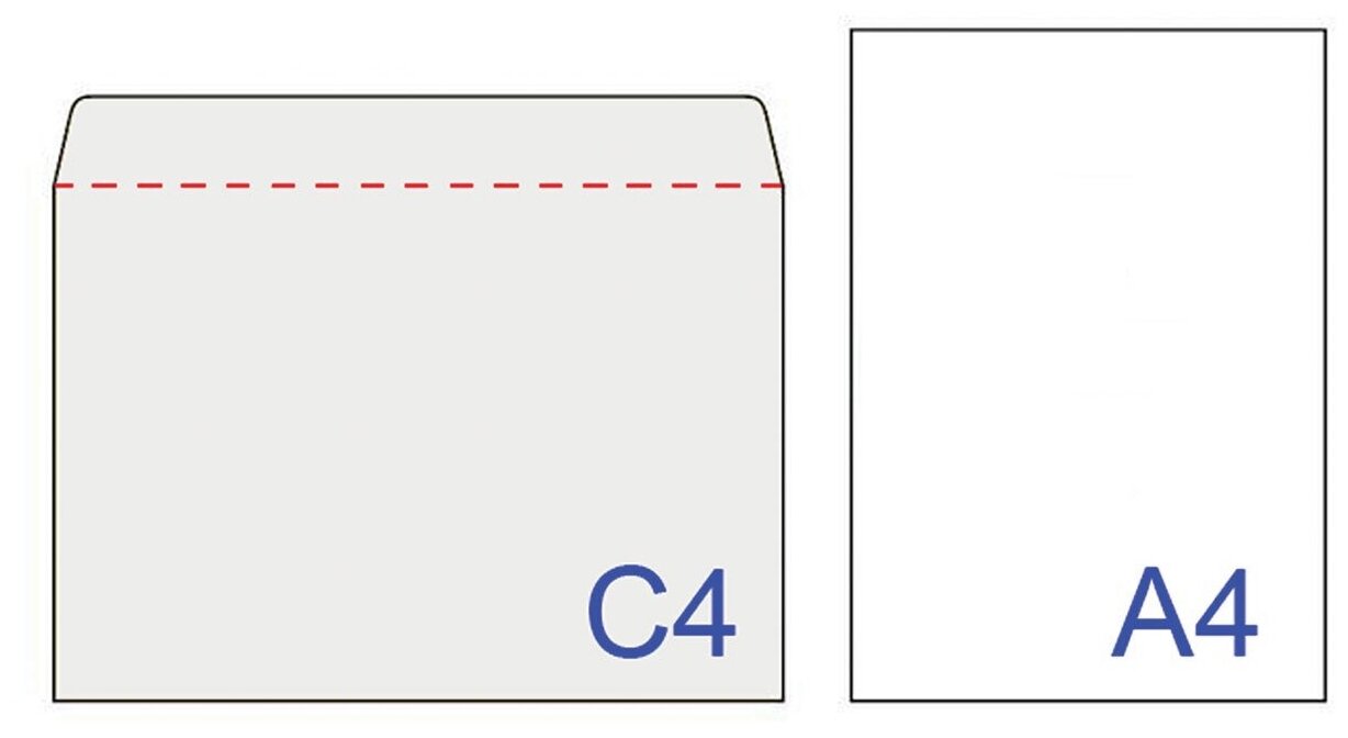 Конверты С4, комплект 500 шт., отрывная полоса STRIP, белые, 229х324 мм РОДИОН ПРИНТ - фото №4
