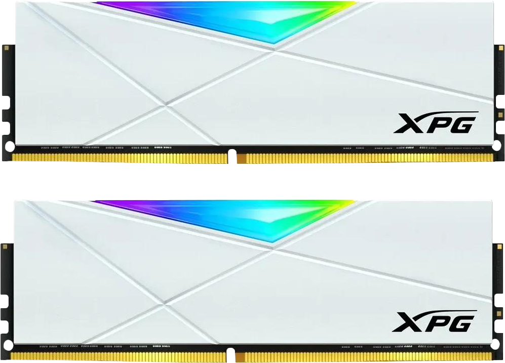 Модуль памяти DIMM 16Gb 2х8Gb DDR4 PC25600 3200MHz ADATA XPG Spectrix D50 RGB White (AX4U32008G16A-DW50)