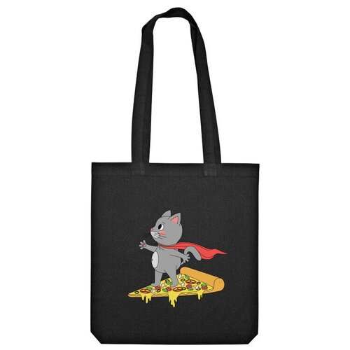 Сумка шоппер Us Basic, черный сумка кот супергерой бежевый