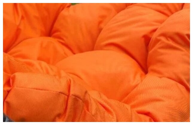 Подвесное кресло m-group для двоих коричневое, оранжевая подушка - фотография № 4