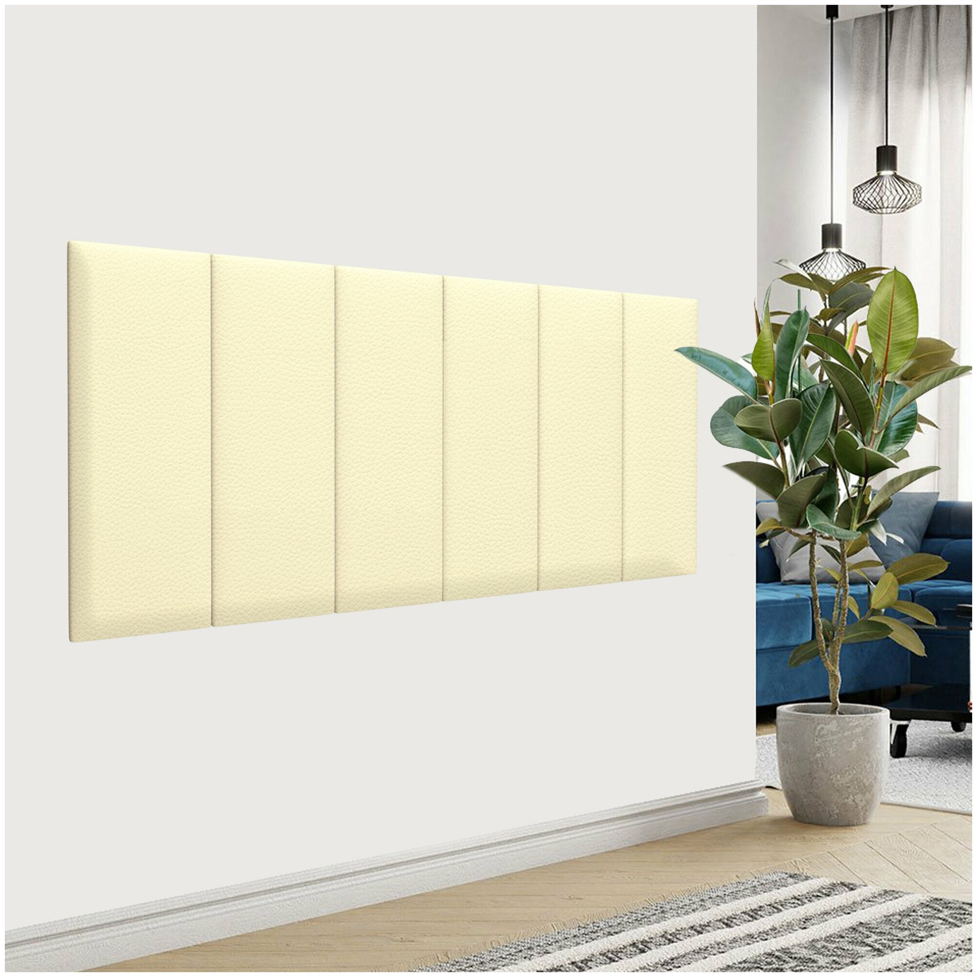 Стеновая панель Eco Leather Vanilla 30х80 см 1 шт.