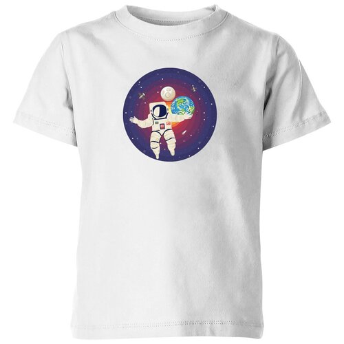 Футболка Us Basic, размер 4, белый детская футболка космонавт в космосе и планета земля 116 синий