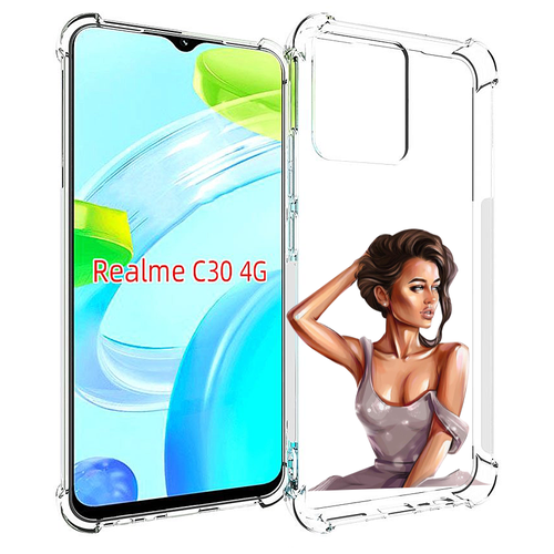 чехол mypads девушка ангел с крыльями женский для realme c30 4g narzo 50i prime задняя панель накладка бампер Чехол MyPads Девушка-с-прической женский для Realme C30 4G / Narzo 50i Prime задняя-панель-накладка-бампер