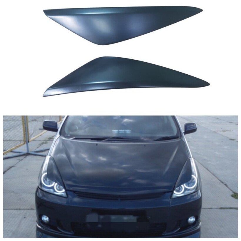 Реснички (широкие) на фары для Toyota Wish ANE10 2003-2005