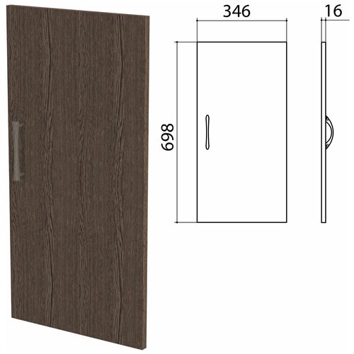 Дверь для шкафа канц ЛДСП низкая, 346х16х698 мм, цвет венге (ДК32.16)