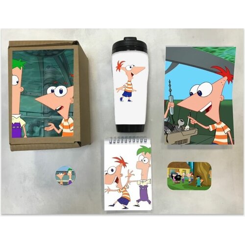 значок виниловый безликий Бокс Mewni-Shop принт Финес и Ферб, Phineas and Ferb - 0003