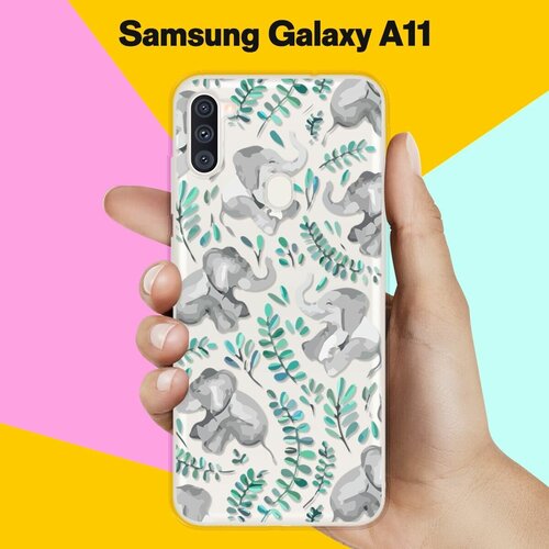 Силиконовый чехол Узор из слонов на Samsung Galaxy A11 силиконовый чехол узор из слонов на samsung galaxy a41