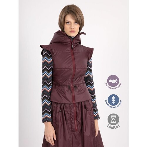 Жилет ЭНСО, размер 48, бордовый жилет мужской приталенный теплая безрукавка повседневная уличная одежда осень зима 2022