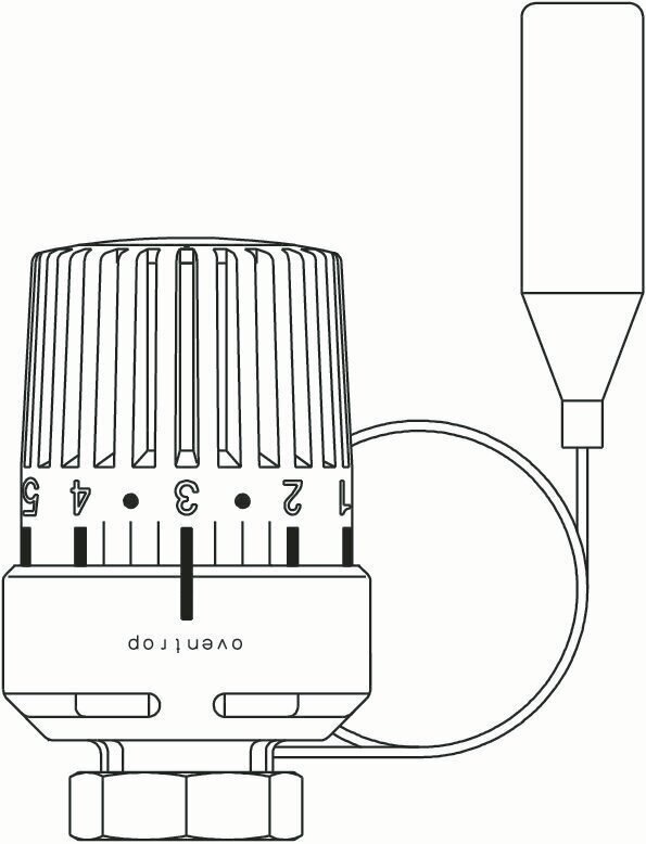 Oventrop Термоголовка "Uni LH" (M30x1,5) 7-28 C, 0 * 1-5, с датчиком 2м, белый (101 16 65)