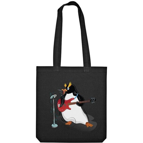 сумка пингвин басист красный Сумка шоппер Us Basic, черный