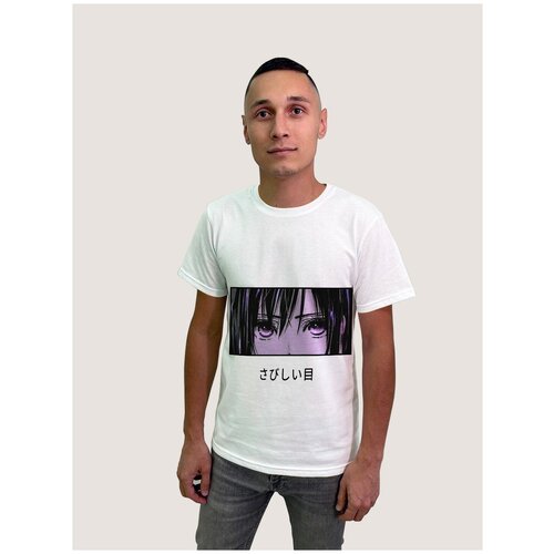 фото Футболка мужская белая из хлопка с dtf принтом аниме девушка тян манга - 111 будь на стиле